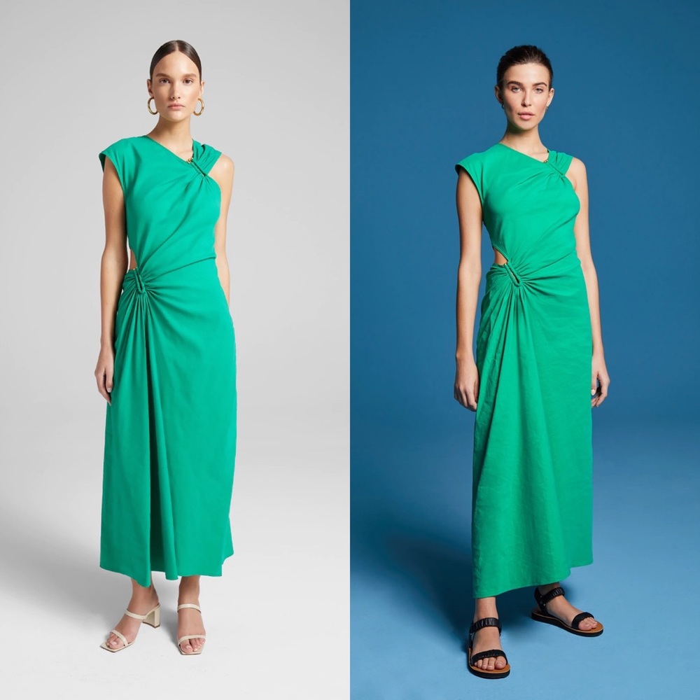 NWT ALC Runway Beale Cutout Midi Dress Jade Green